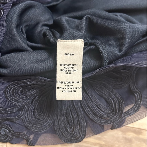 JS Collections Navy Embroidered Soutache Dress